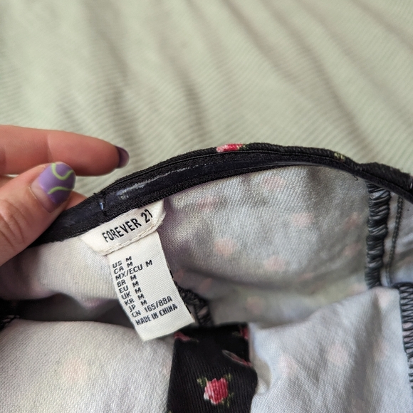 F21 Denim Printed Bardot Dress - Picture 6 of 8